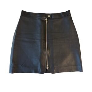 STOCKHOLM ATELIER & Other Stories Genuine Leather Mini Skirt Women's Sz 10 Black